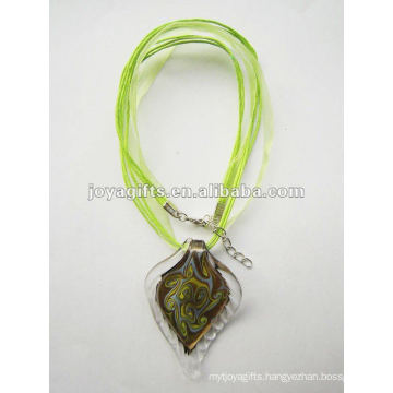 high quality Lampwork Glass Pendant Necklace Lampwork glass Necklace magnifying glass pendant with wax cord